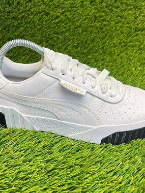 Puma Cali Platform Womens Size 9 White Black Athletic Walking Shoes Sneakers
